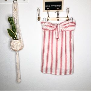 F21 White Women Strapless Linen Mini Dress NWT
